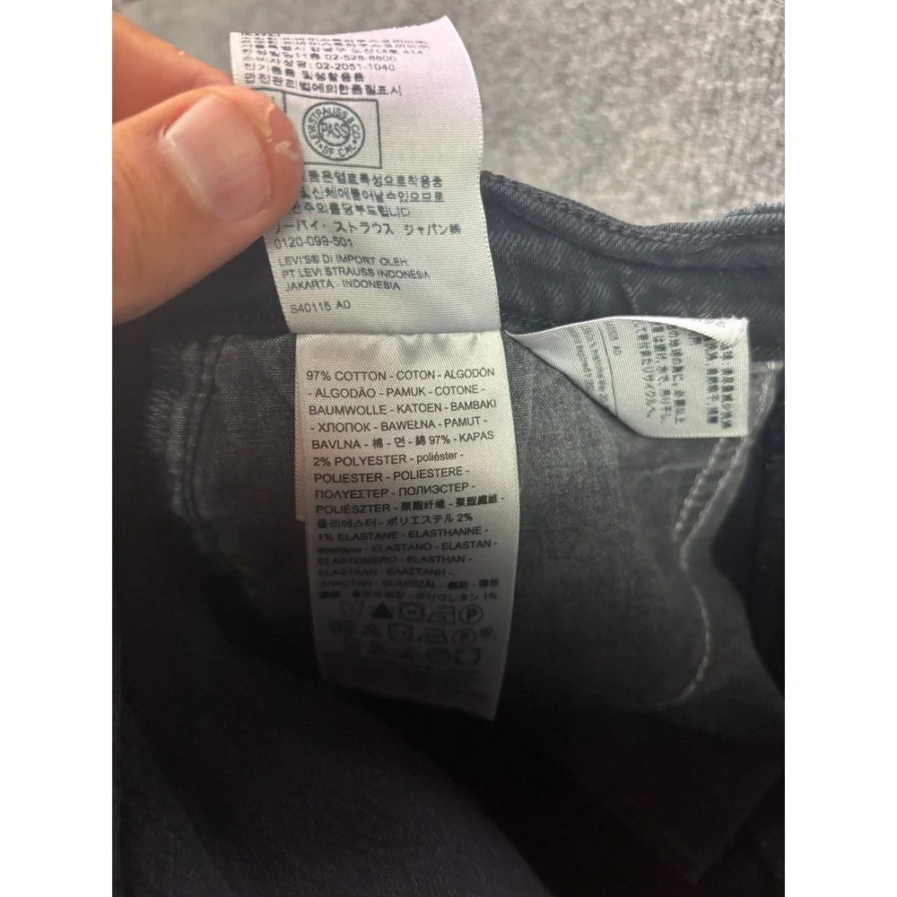 Levi's Wedgie Straight Jeans Womens 26 Black High Rise Button Fly Denim Pants